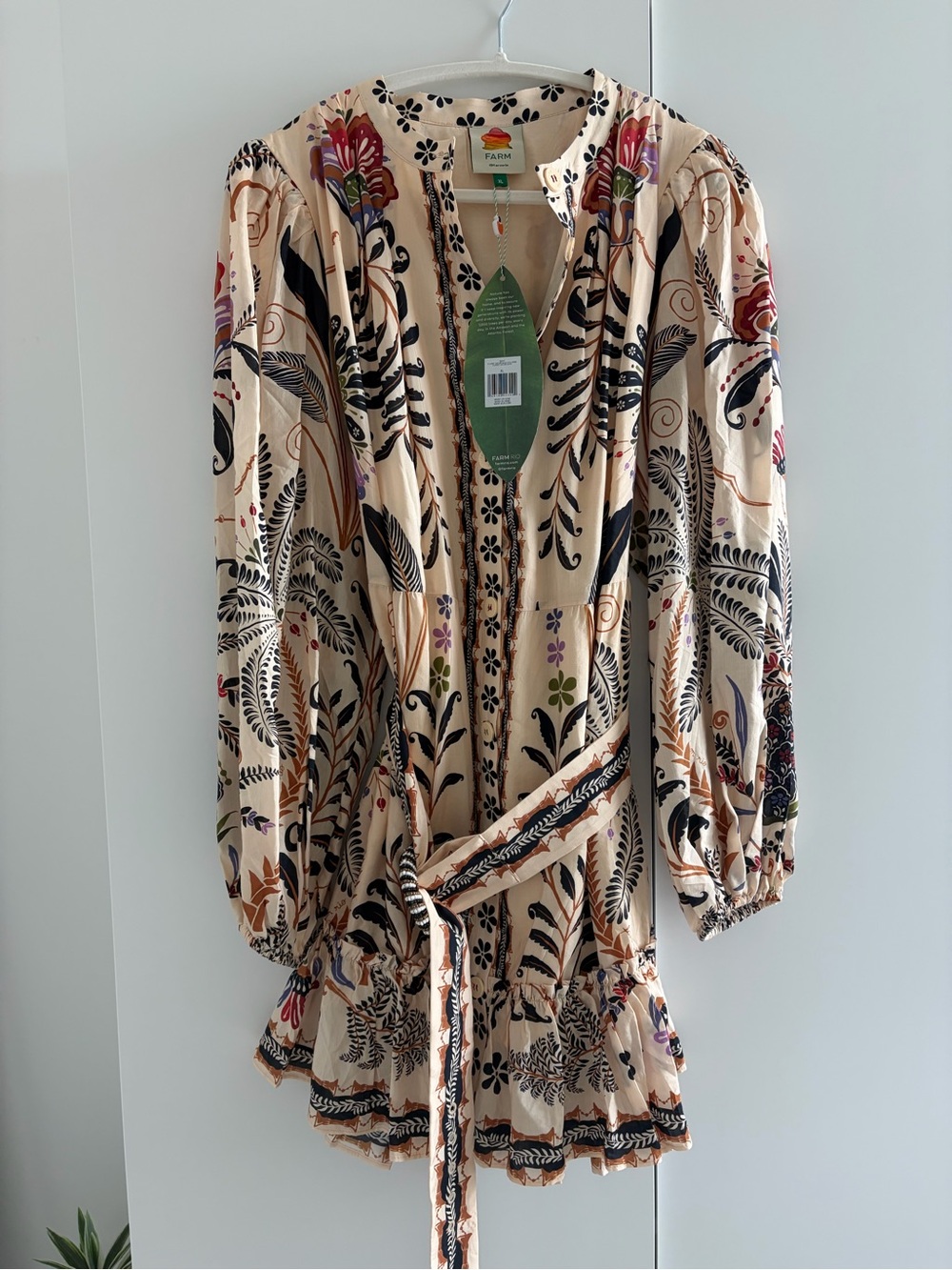 Farm Rio Nature Sand Mini Dress - Picture 4 of 8